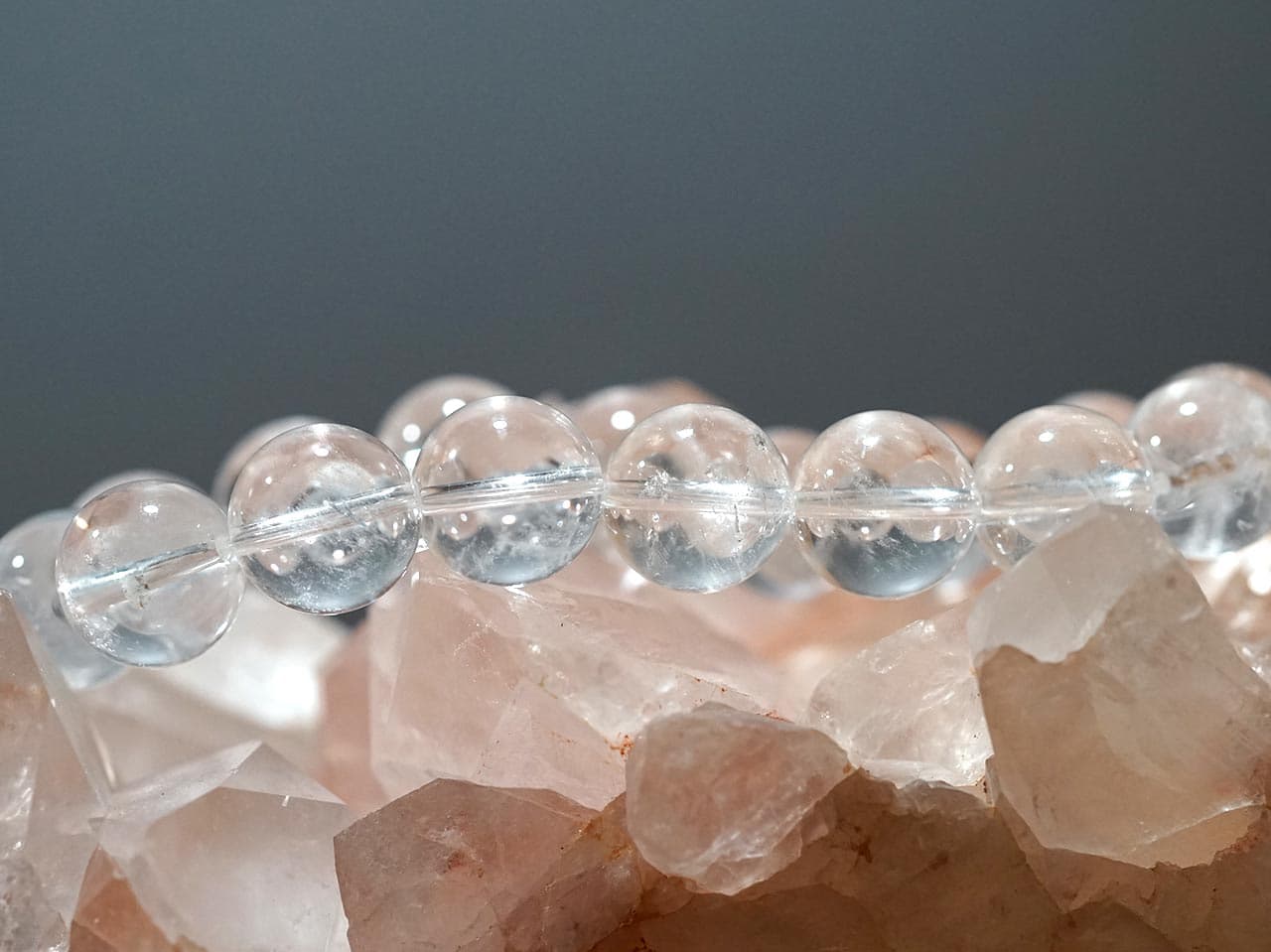 ヒマラヤ水晶 （ガネーシュヒマール産） ブレスレット 14mm玉 No.22   [ 画像現物・一点物 ]  パワーストーン 天然石 FORESTBLUE フォレストブルー【5003】