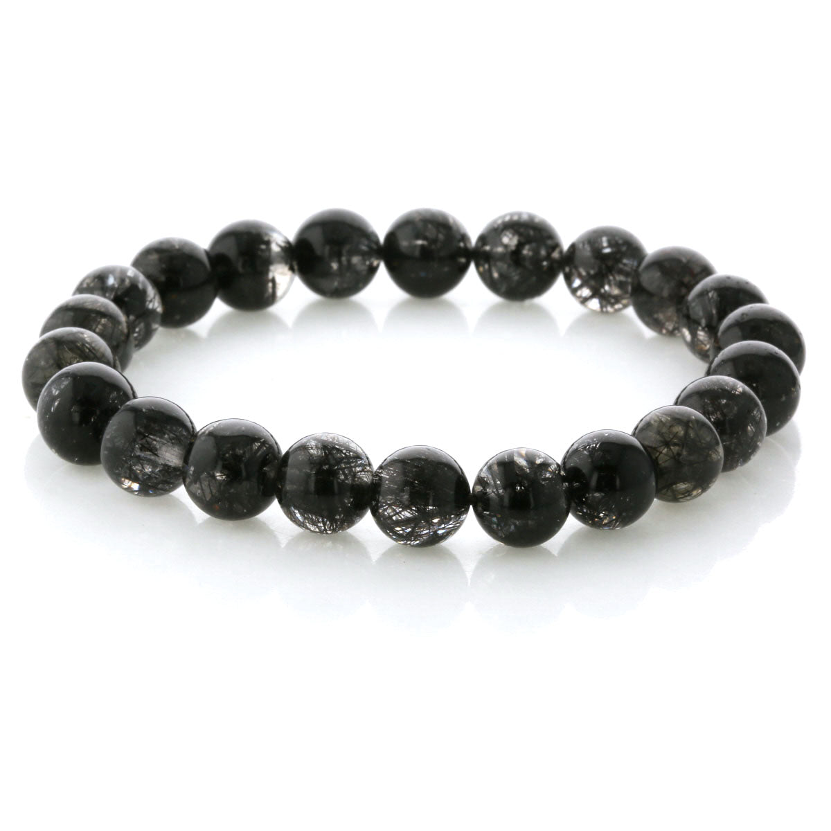 最高級（5A） ブラックルチル （トルマリン）ブレスレット 10mm玉 No.50 [ 画像現物・一点物 ]  パワーストーン 天然石 FORESTBLUE フォレストブルー【5034】