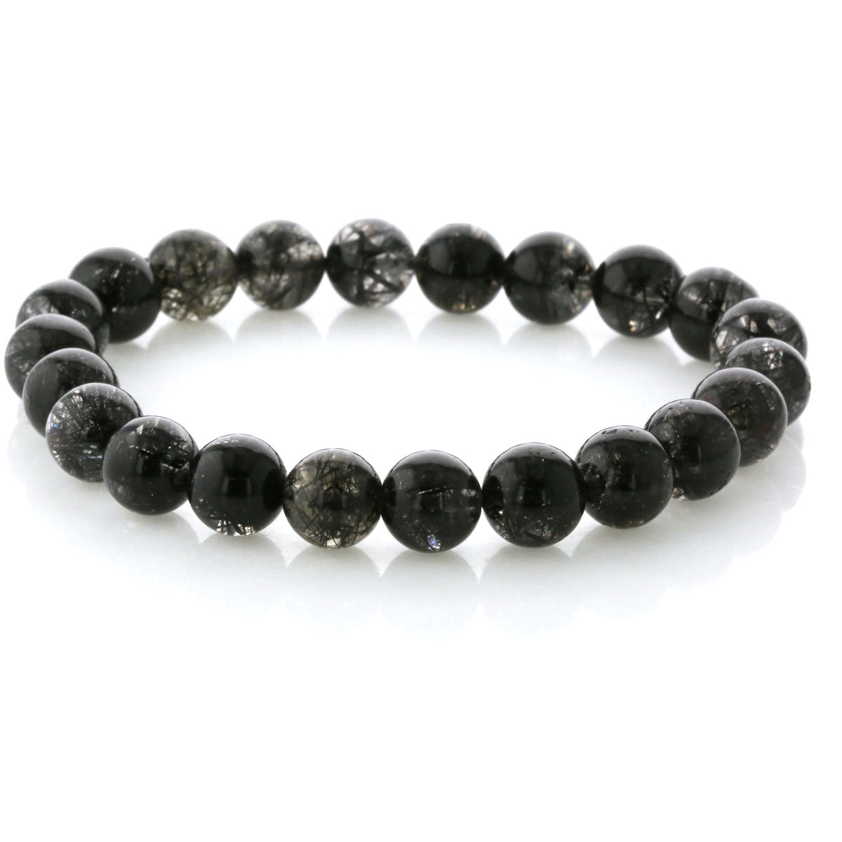 最高級（5A） ブラックルチル （トルマリン）ブレスレット 10mm玉 No.50 [ 画像現物・一点物 ]  パワーストーン 天然石 FORESTBLUE フォレストブルー【5034】