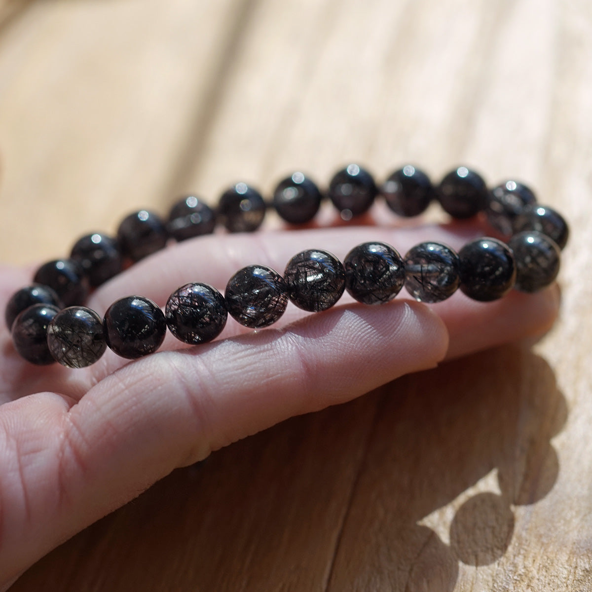 最高級（5A） ブラックルチル （トルマリン）ブレスレット 10mm玉 No.50 [ 画像現物・一点物 ]  パワーストーン 天然石 FORESTBLUE フォレストブルー【5034】