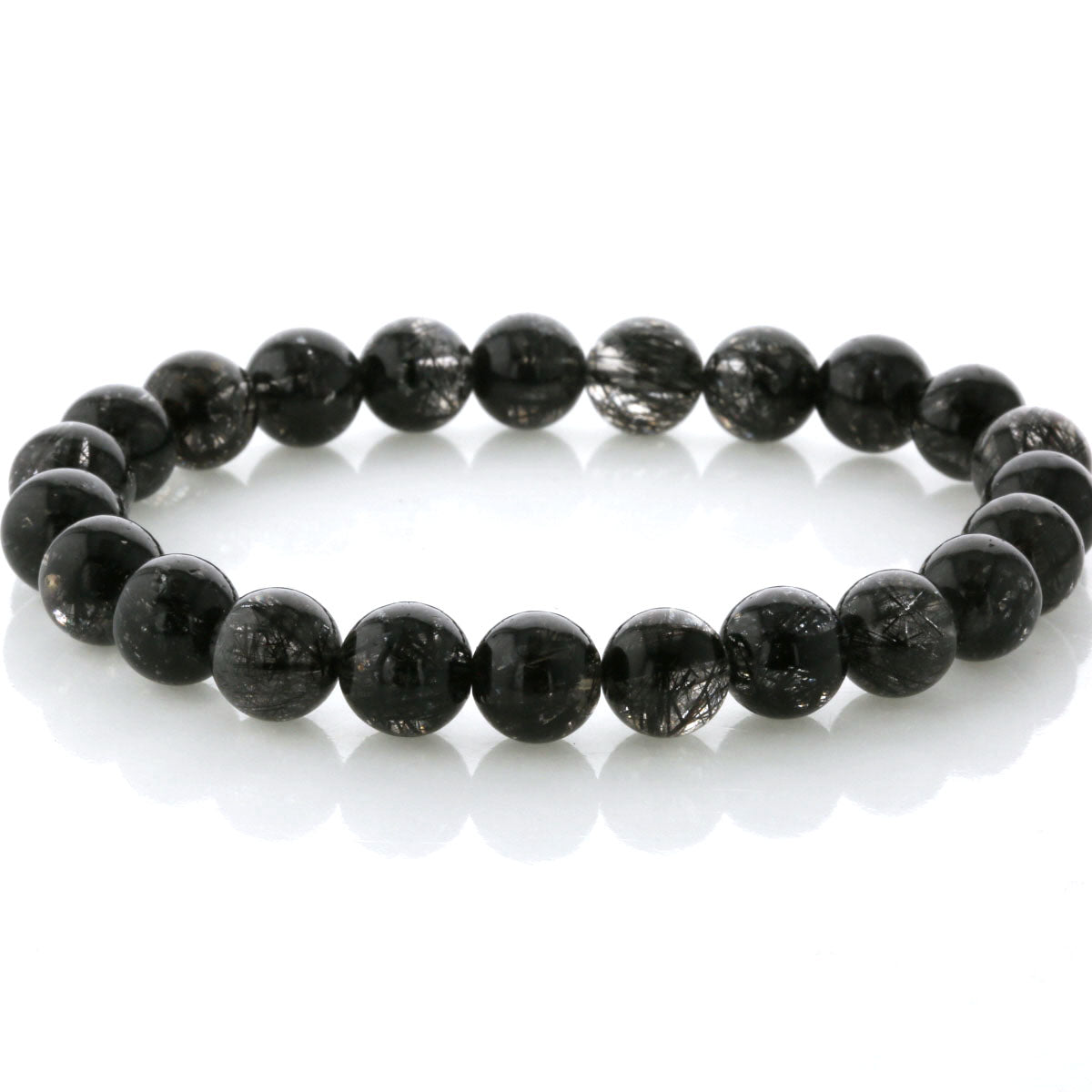 最高級（5A） ブラックルチル （トルマリン）ブレスレット 9.5mm玉 No.51 [ 画像現物・一点物 ]  パワーストーン 天然石 FORESTBLUE フォレストブルー【5035】