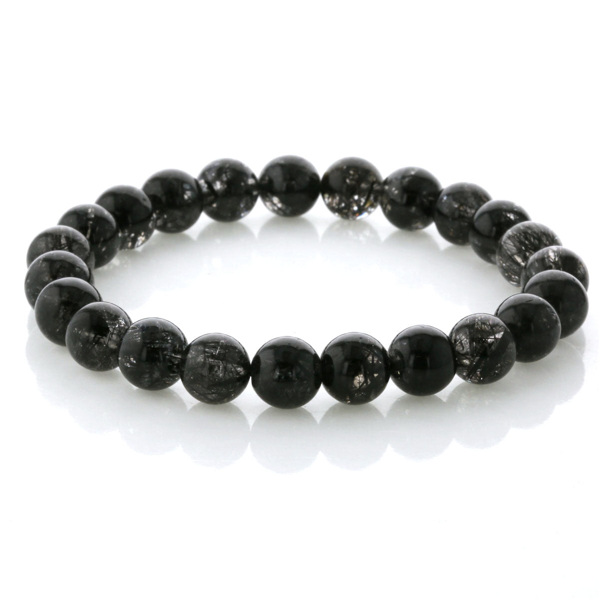 最高級（5A） ブラックルチル （トルマリン）ブレスレット 9.5mm玉 No.51 [ 画像現物・一点物 ]  パワーストーン 天然石 FORESTBLUE フォレストブルー【5035】