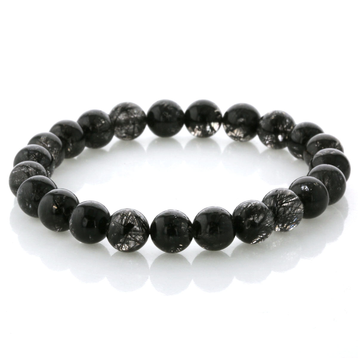最高級（5A） ブラックルチル （トルマリン）ブレスレット 9.5mm玉 No.51 [ 画像現物・一点物 ]  パワーストーン 天然石 FORESTBLUE フォレストブルー【5035】