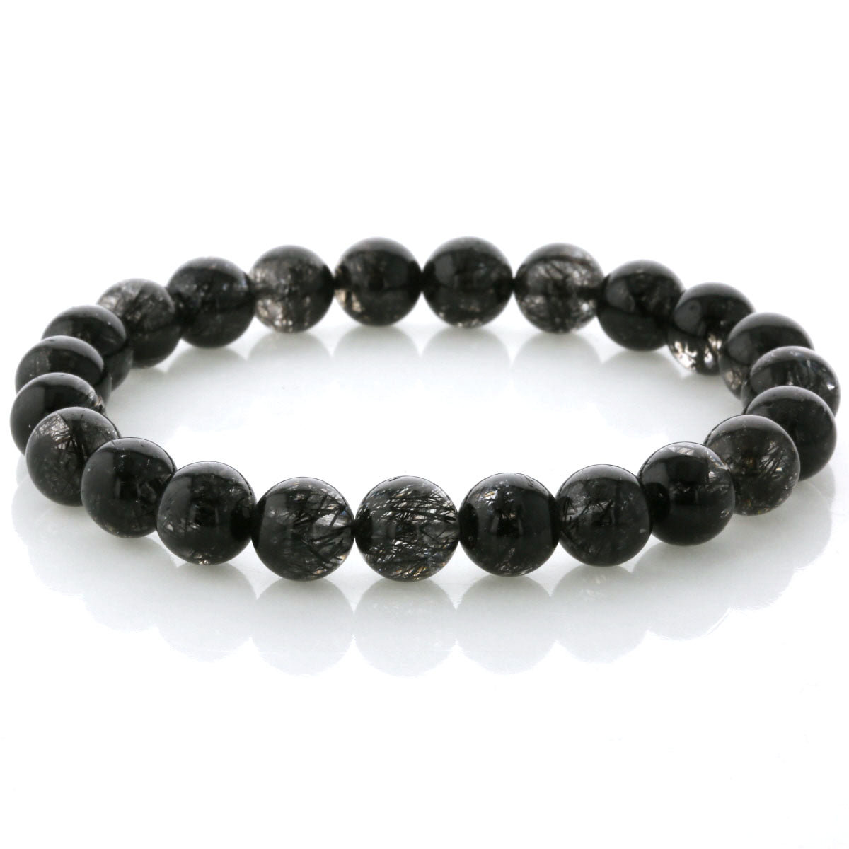 最高級（5A） ブラックルチル （トルマリン）ブレスレット 9.5mm玉 No.51 [ 画像現物・一点物 ]  パワーストーン 天然石 FORESTBLUE フォレストブルー【5035】