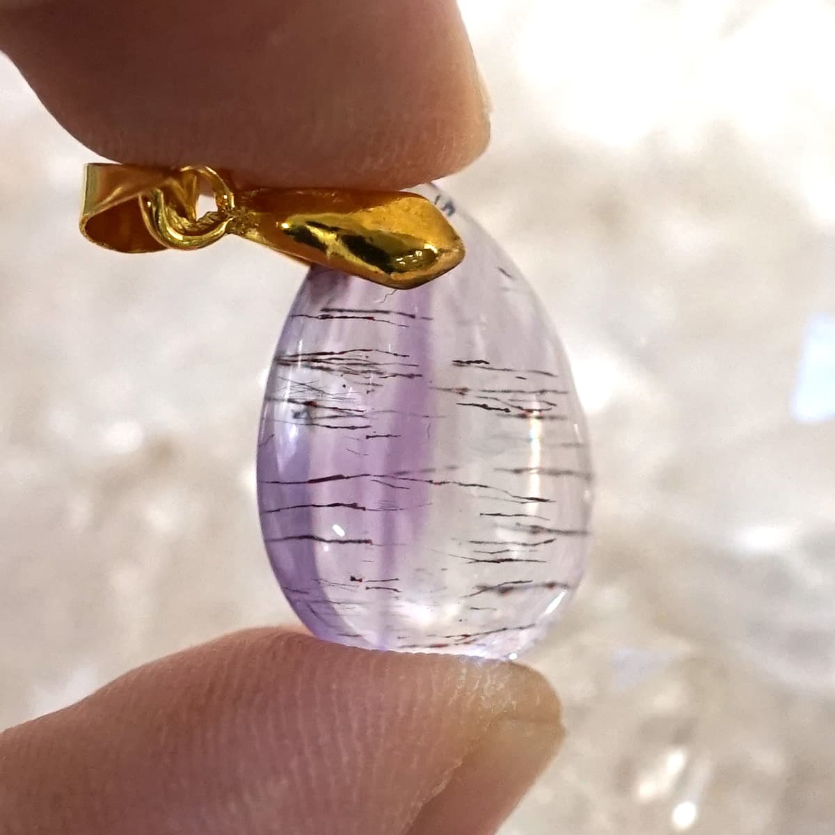 最高級（5A） アメジストエレスチャル ペンダントトップ No.32  [ 画像現物・一点物 ] パワーストーン 天然石 FORESTBLUE フォレストブルー【5464】