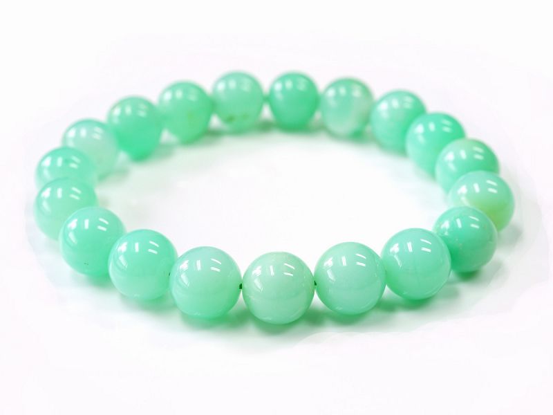 クリソプレーズ ブレスレット 11mm玉 No.9  [ 画像現物・一点物 ]  パワーストーン 天然石 FORESTBLUE フォレストブルー【5638】