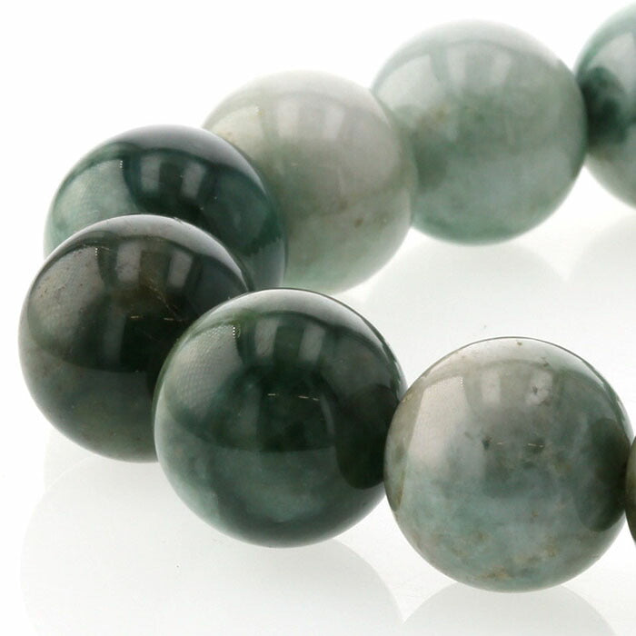 翡翠（ひすい）  ブレスレット 15mm玉 No.49    [ 画像現物・一点物 ]  パワーストーン 天然石 FORESTBLUE フォレストブルー【5662】