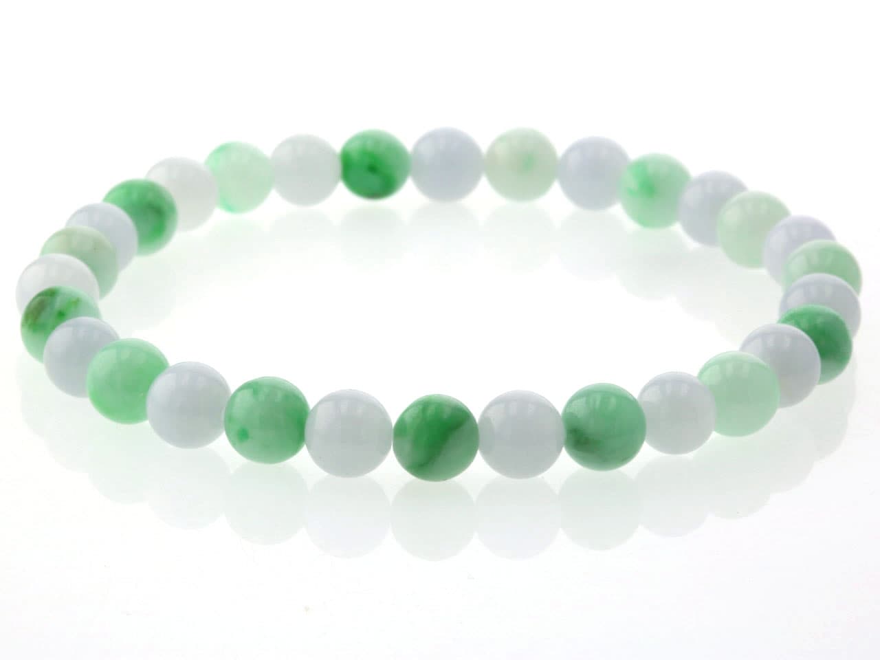 翡翠＆ラベンダー翡翠（ひすい）  ミックスブレスレット 7mm玉 No.51   [ 画像現物・一点物 ]  パワーストーン 天然石 FORESTBLUE フォレストブルー【5667】