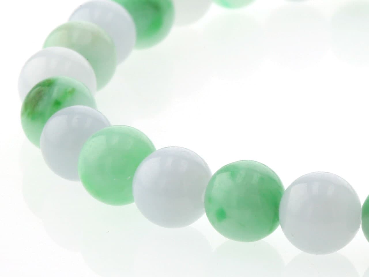 翡翠＆ラベンダー翡翠（ひすい）  ミックスブレスレット 7mm玉 No.51   [ 画像現物・一点物 ]  パワーストーン 天然石 FORESTBLUE フォレストブルー【5667】