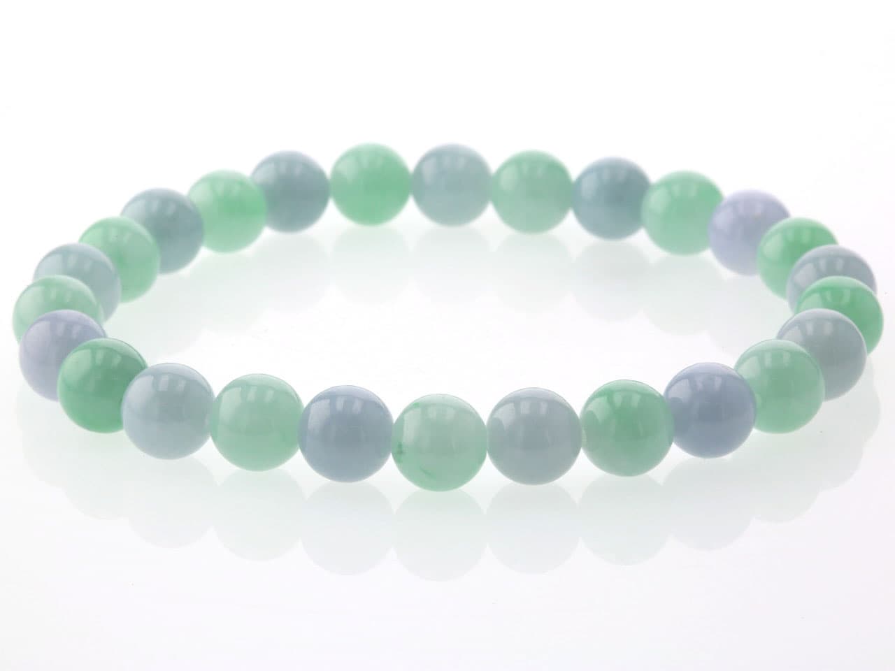 翡翠＆ラベンダー翡翠（ひすい）  ミックスブレスレット 8mm玉 No.53   [ 画像現物・一点物 ]  パワーストーン 天然石 FORESTBLUE フォレストブルー【5669】