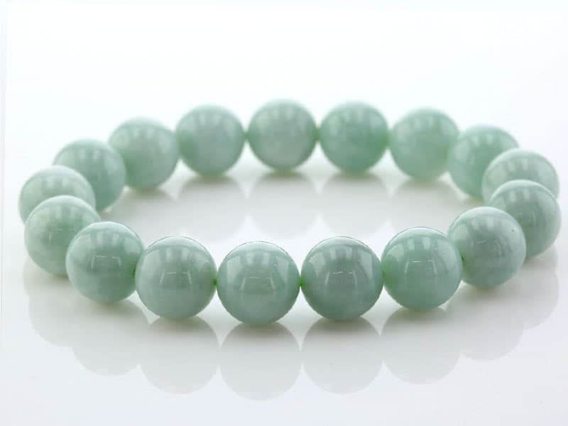 翡翠 （ひすい）(ミャンマー産) ブレスレット 12mm玉 No.14  [ 画像現物・一点物 ]  パワーストーン 天然石 FORESTBLUE フォレストブルー【5877】