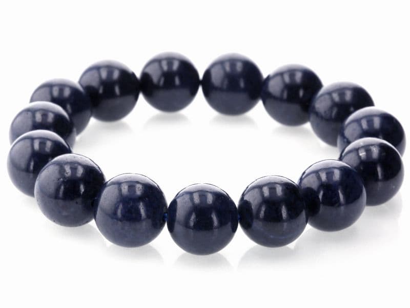 サファイア ブレスレット 15mm玉 No.16  [ 画像現物・一点物 ]  パワーストーン 天然石 FORESTBLUE フォレストブルー【6071】