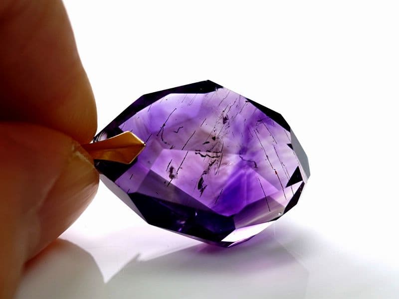 アメジストエレスチャル ペンダントトップ （18金イエローゴールド） No.4  [ 画像現物・一点物 ]  パワーストーン 天然石 FORESTBLUE フォレストブルー【6282】