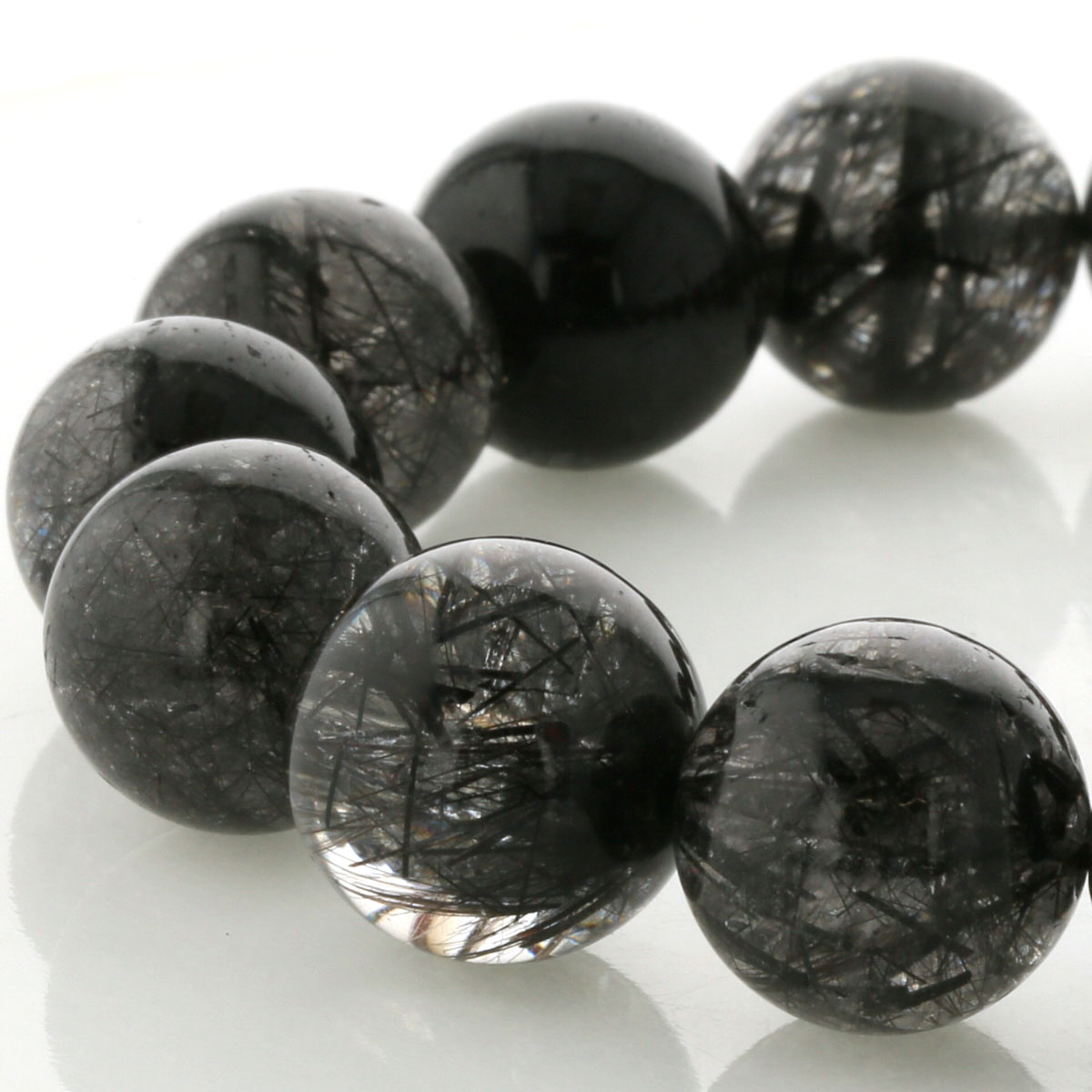 最高級（5A） ブラックルチル （トルマリン）ブレスレット 16mm玉 No.56 [ 画像現物・一点物 ]  パワーストーン 天然石 FORESTBLUE フォレストブルー【6367】