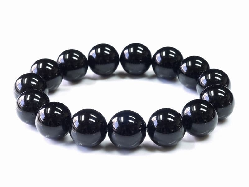 黒水晶 ブレスレット 14mm玉 パワーストーン 天然石 FORESTBLUE フォレストブルー【6378】