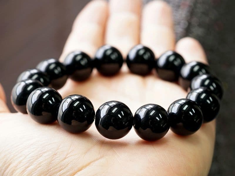 黒水晶 ブレスレット 14mm玉 パワーストーン 天然石 FORESTBLUE フォレストブルー【6378】
