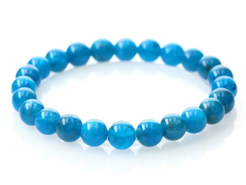 ブルーアパタイト ブレスレット 8mm玉 No.26   [ 画像現物・一点物 ]  パワーストーン 天然石 FORESTBLUE フォレストブルー【6393】