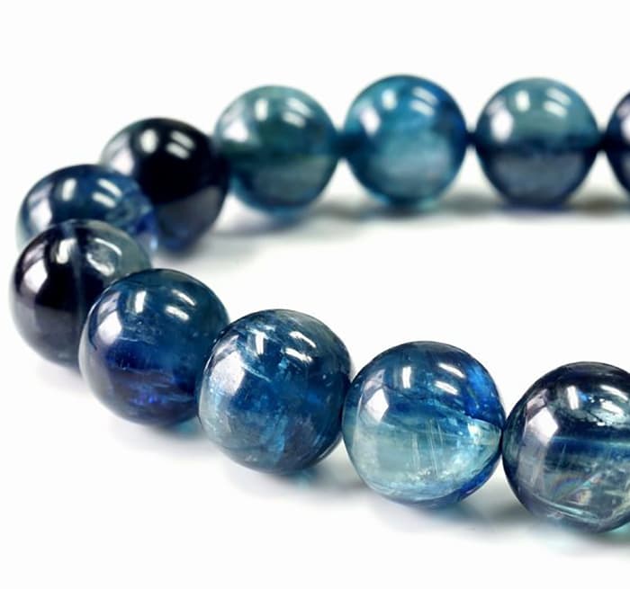 カイヤナイト (タンザニア産) 　ブレスレット 8mm玉 No.13   [ 画像現物・一点物 ]  パワーストーン 天然石 FORESTBLUE フォレストブルー【7027】