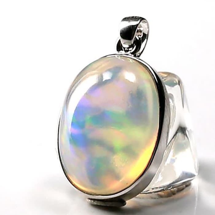 オーストラリアホワイトオパール ペンダントトップ （18金ホワイトゴールド） No.21 （鑑別書付）   [ 画像現物・一点物 ]  パワーストーン 天然石 FORESTBLUE フォレストブルー【7050】