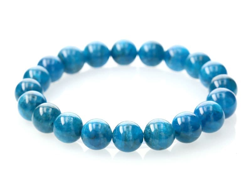 ブルーアパタイト ブレスレット 10mm玉 No.30   [ 画像現物・一点物 ]  パワーストーン 天然石 FORESTBLUE フォレストブルー【7057】