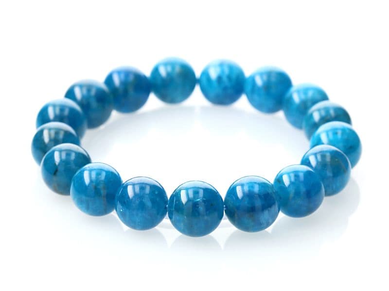 ブルーアパタイト ブレスレット 11.5mm玉 No.31   [ 画像現物・一点物 ]  パワーストーン 天然石 FORESTBLUE フォレストブルー【7058】