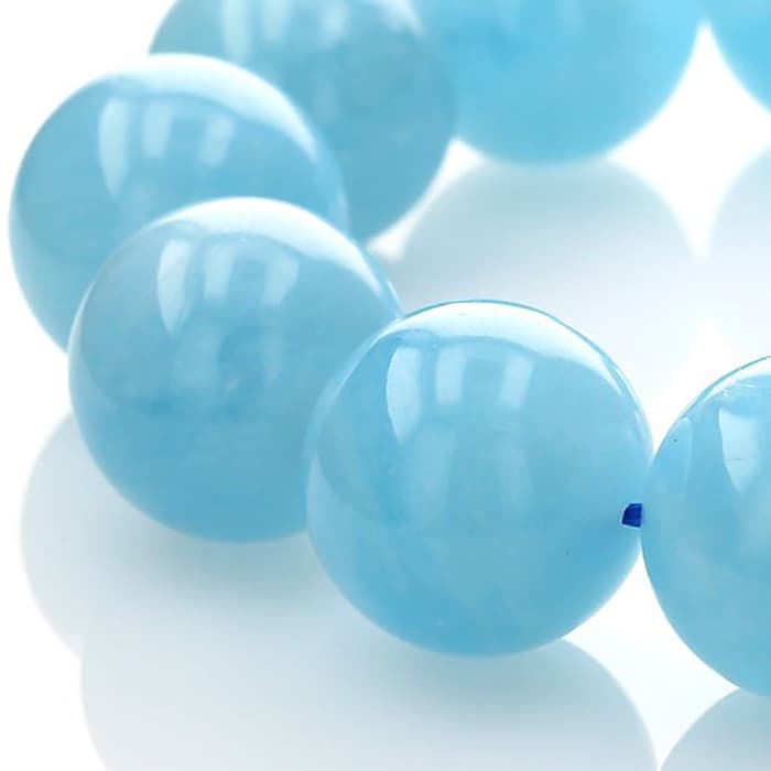 アクアマリン （ブラジル産） ブレスレット 21mm玉 No.6 （鑑別書付）   [ 画像現物・一点物 ]  パワーストーン 天然石 FORESTBLUE フォレストブルー【7074】