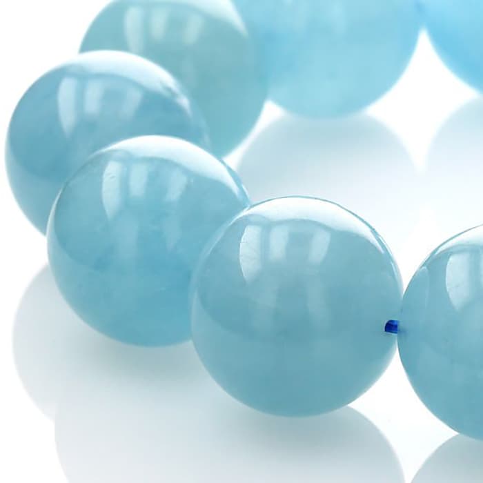 アクアマリン （ブラジル産） ブレスレット 22mm玉 No.8 （鑑別書付）   [ 画像現物・一点物 ]  パワーストーン 天然石 FORESTBLUE フォレストブルー【7076】