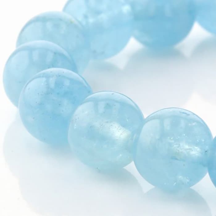 アクアマリン  （ブラジル産）　ブレスレット 10mm玉 No.12   [ 画像現物・一点物 ]  パワーストーン 天然石 FORESTBLUE フォレストブルー【7078】