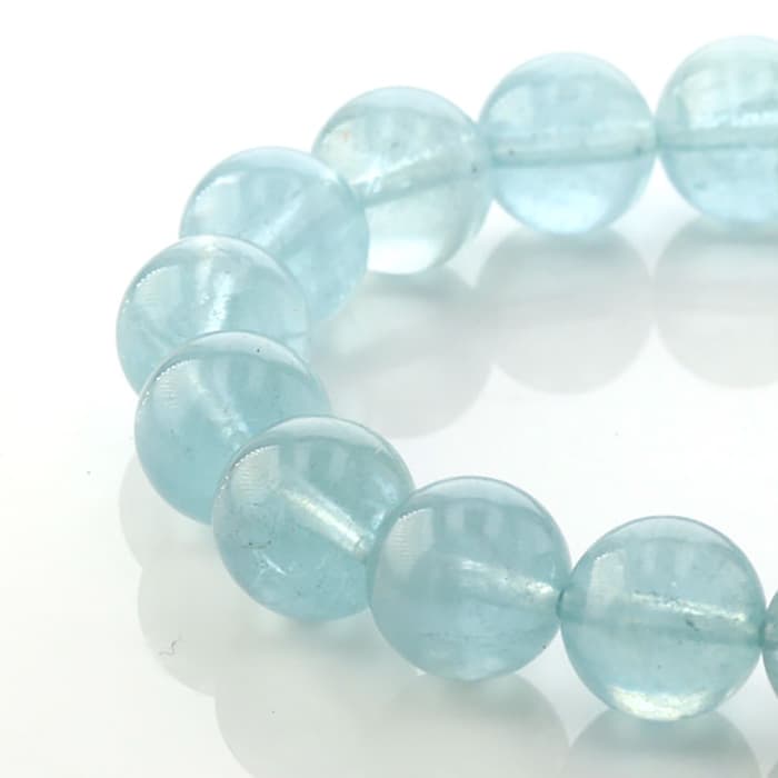 アクアマリン（ブラジル産） ブレスレット 10mm玉 No.13   [ 画像現物・一点物 ]  パワーストーン 天然石 FORESTBLUE フォレストブルー【7080】