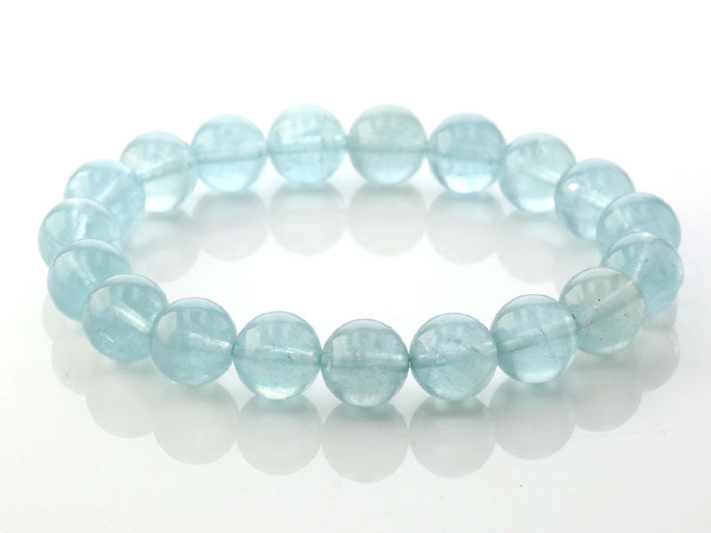 アクアマリン（ブラジル産） ブレスレット 10mm玉 No.13   [ 画像現物・一点物 ]  パワーストーン 天然石 FORESTBLUE フォレストブルー【7080】
