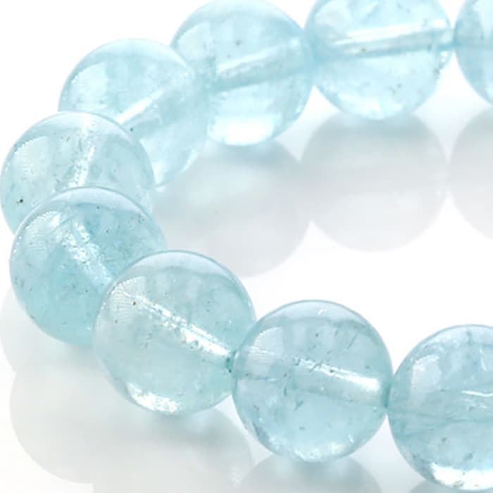 アクアマリン（ブラジル産） ブレスレット 10mm玉 No.14   [ 画像現物・一点物 ]  パワーストーン 天然石 FORESTBLUE フォレストブルー【7081】
