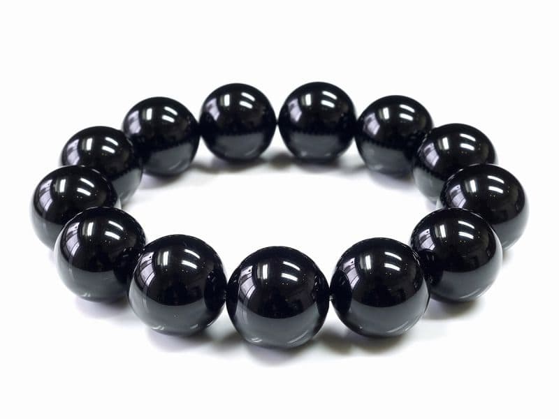 黒水晶 ブレスレット 18mm玉 パワーストーン 天然石 FORESTBLUE フォレストブルー【7246】