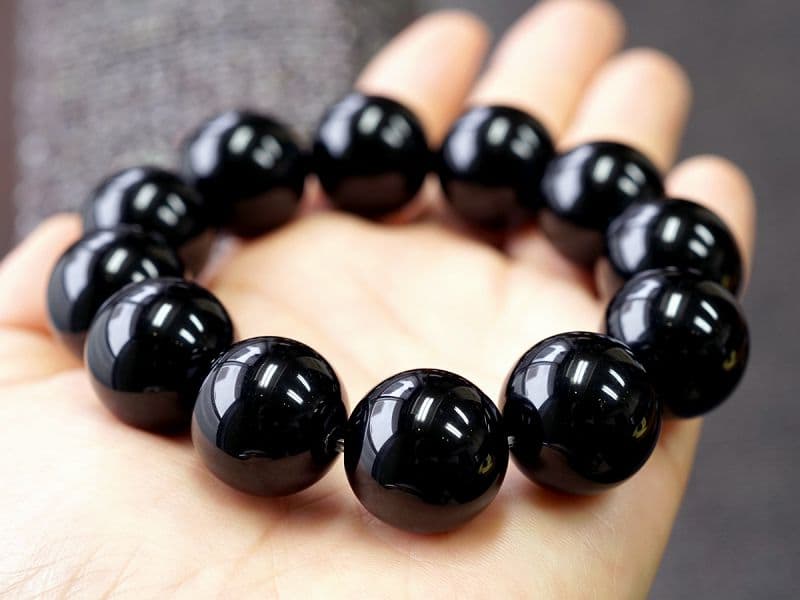 黒水晶 ブレスレット 18mm玉 パワーストーン 天然石 FORESTBLUE フォレストブルー【7246】