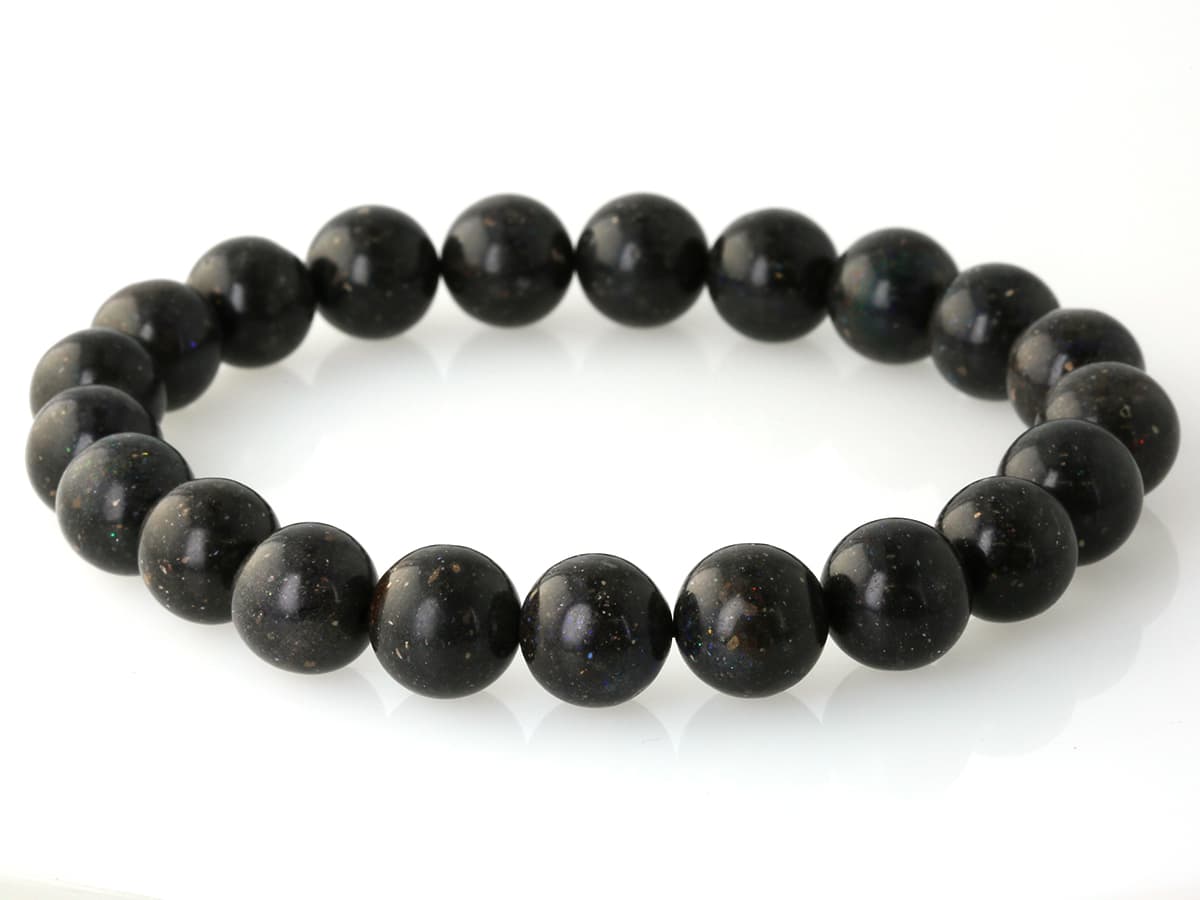 マトリクス・オパール ブレスレット 10mm玉 No.6   [ 画像現物・一点物 ]  パワーストーン 天然石 FORESTBLUE フォレストブルー【7251】