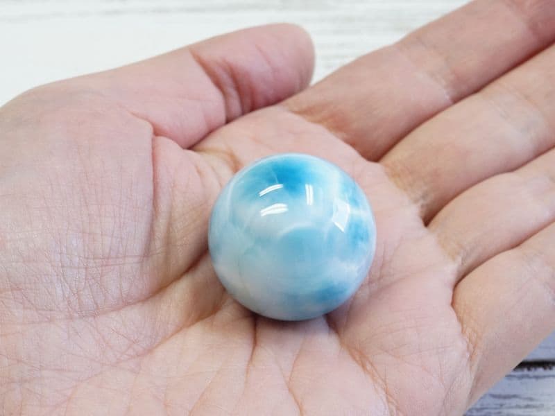 ラリマー 丸玉 27mm玉 No.4  [ 画像現物・一点物 ]  パワーストーン 天然石 FORESTBLUE フォレストブルー【7401】