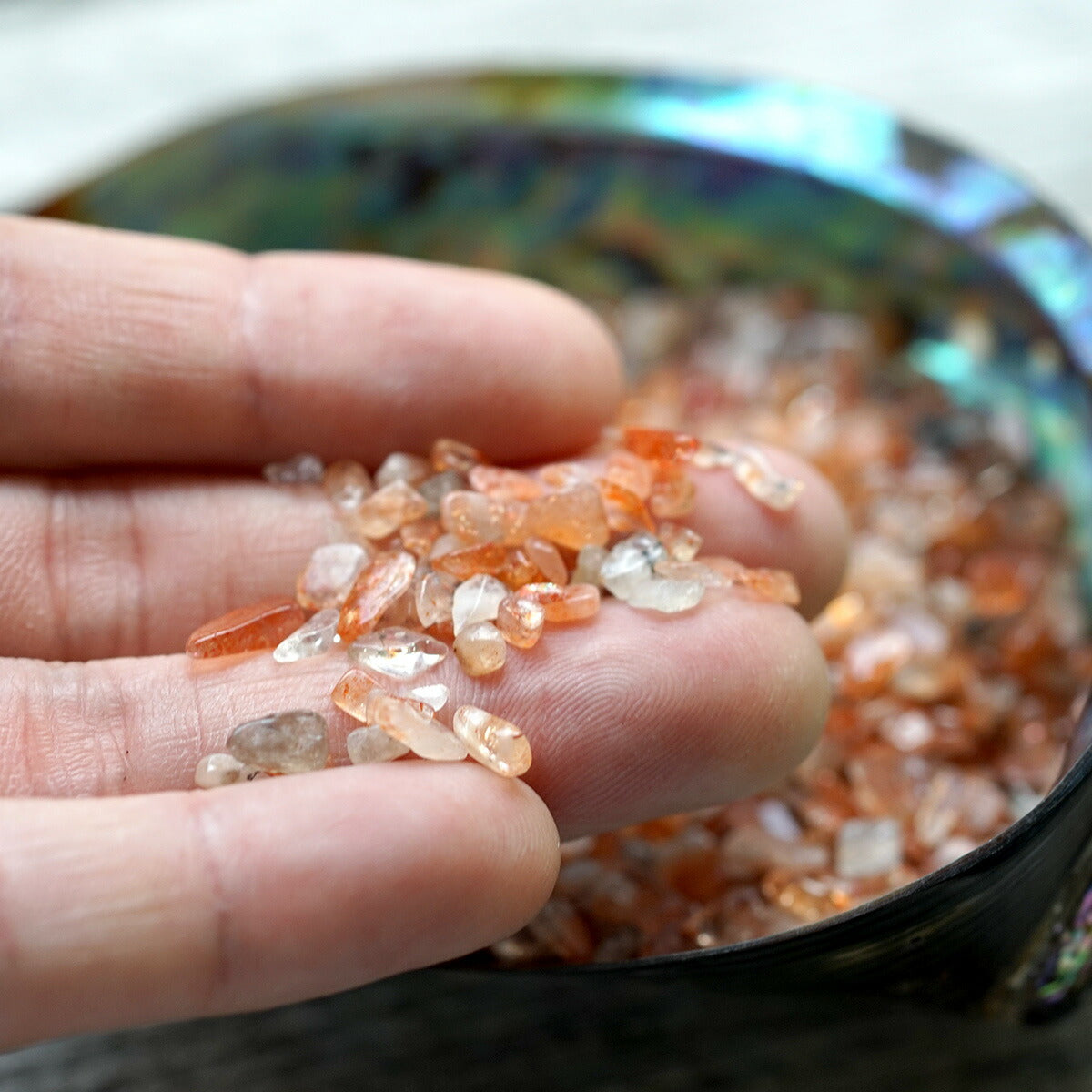 サンストーン さざれチップ（Sサイズ） 100g 【浄化・エネルギーチャージに】