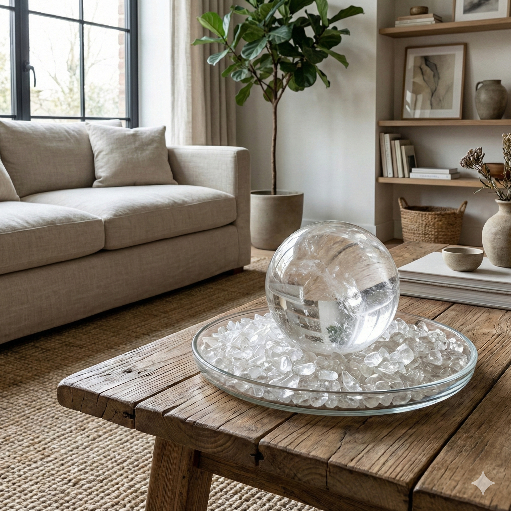 レインボー水晶 丸玉・スフィア 約70mm｜虹入りクリスタル｜浄化・開運・風水インテリア