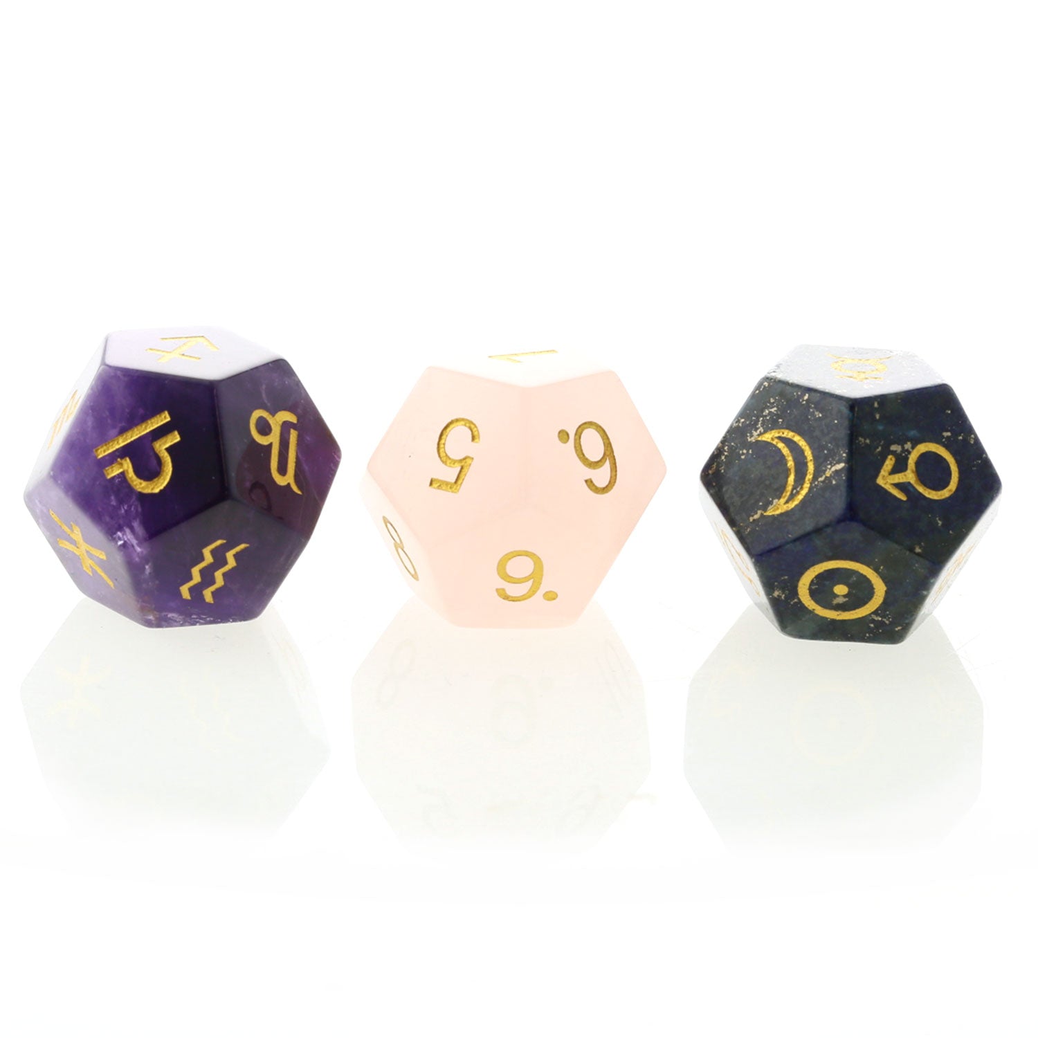 アストロダイス 3種セット（ローズクォーツ／アメジスト／ラピスラズリ）占星術ダイス - Astro Dice -