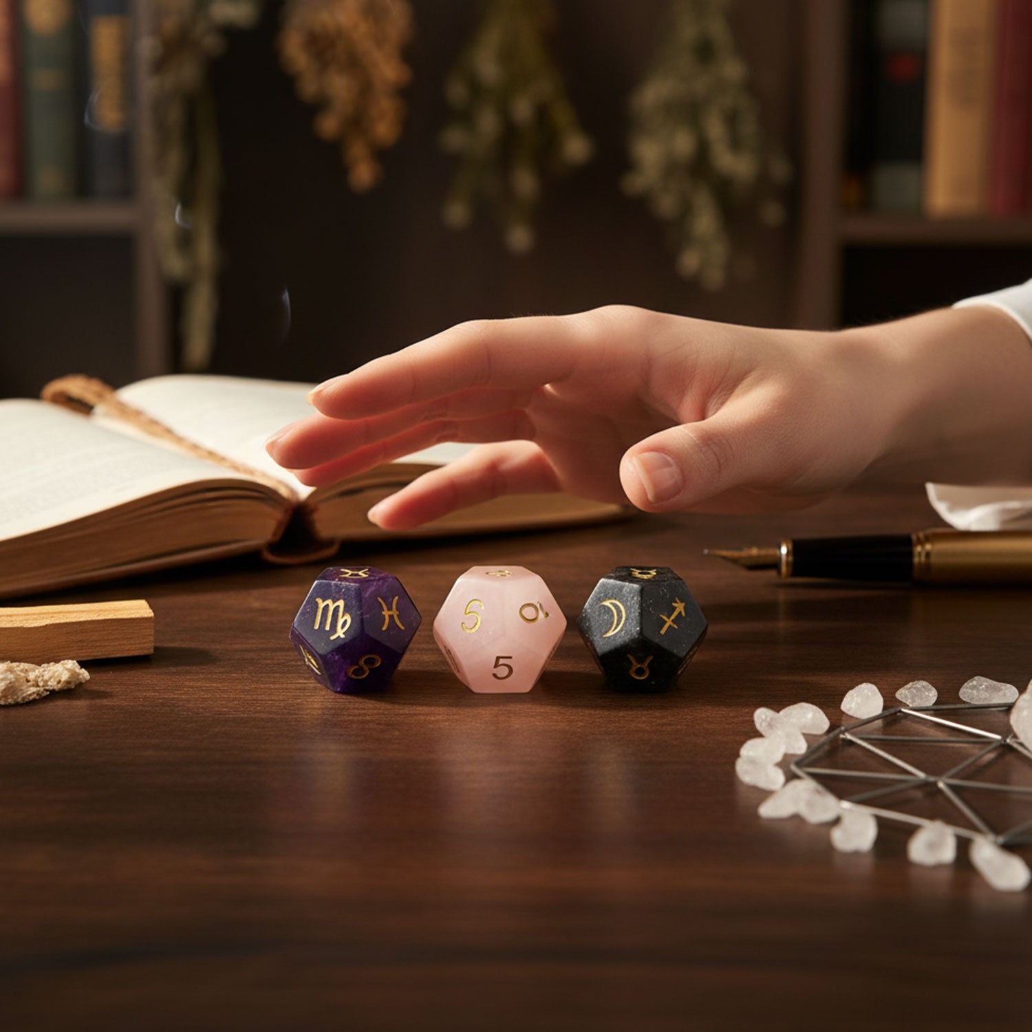 アストロダイス 3種セット（ローズクォーツ／アメジスト／ラピスラズリ）占星術ダイス - Astro Dice -