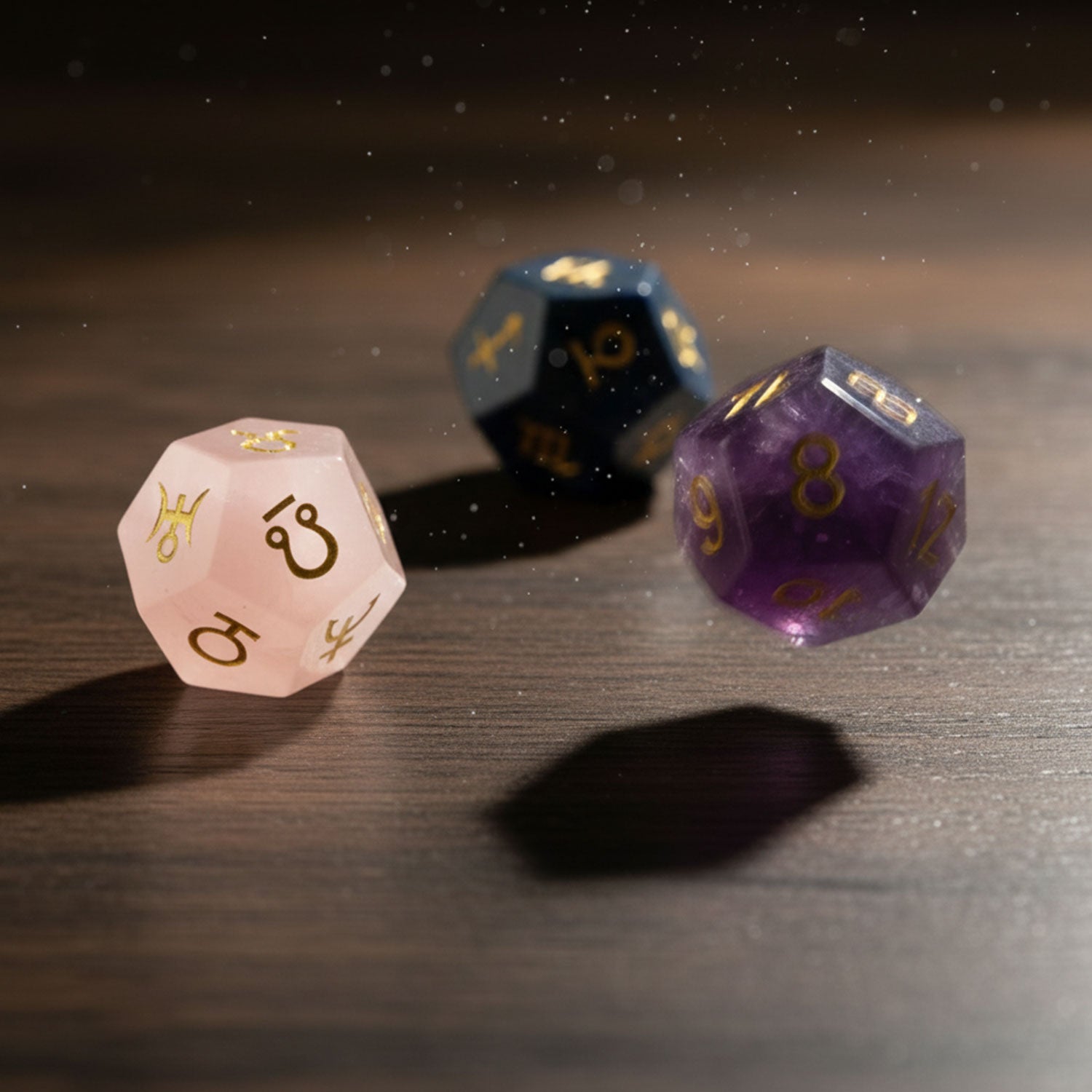 アストロダイス 3種セット（ローズクォーツ／アメジスト／ラピスラズリ）占星術ダイス - Astro Dice -