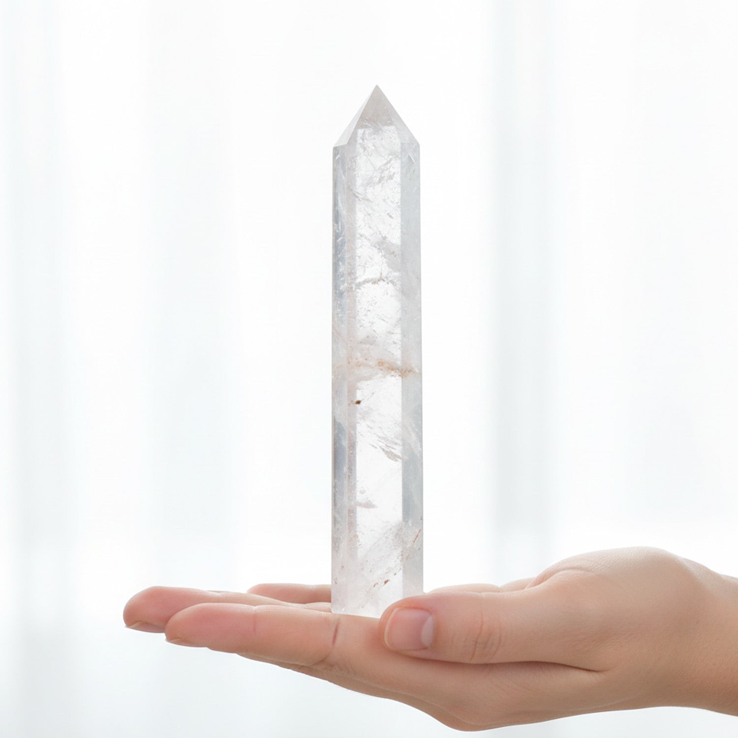 水晶 六角柱（クリスタルポイント）14-15cm ｜浄化・ヒーリング・風水アイテム