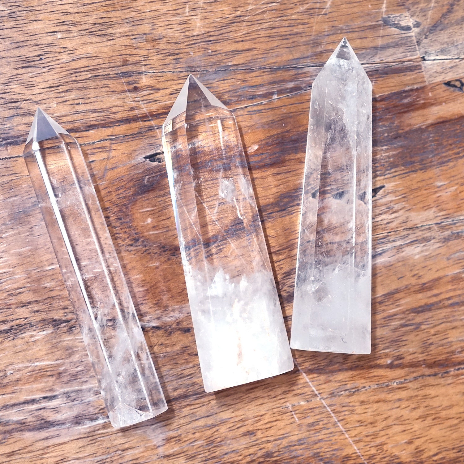 水晶 六角柱（クリスタルポイント）10-12cm ｜浄化・ヒーリング・風水