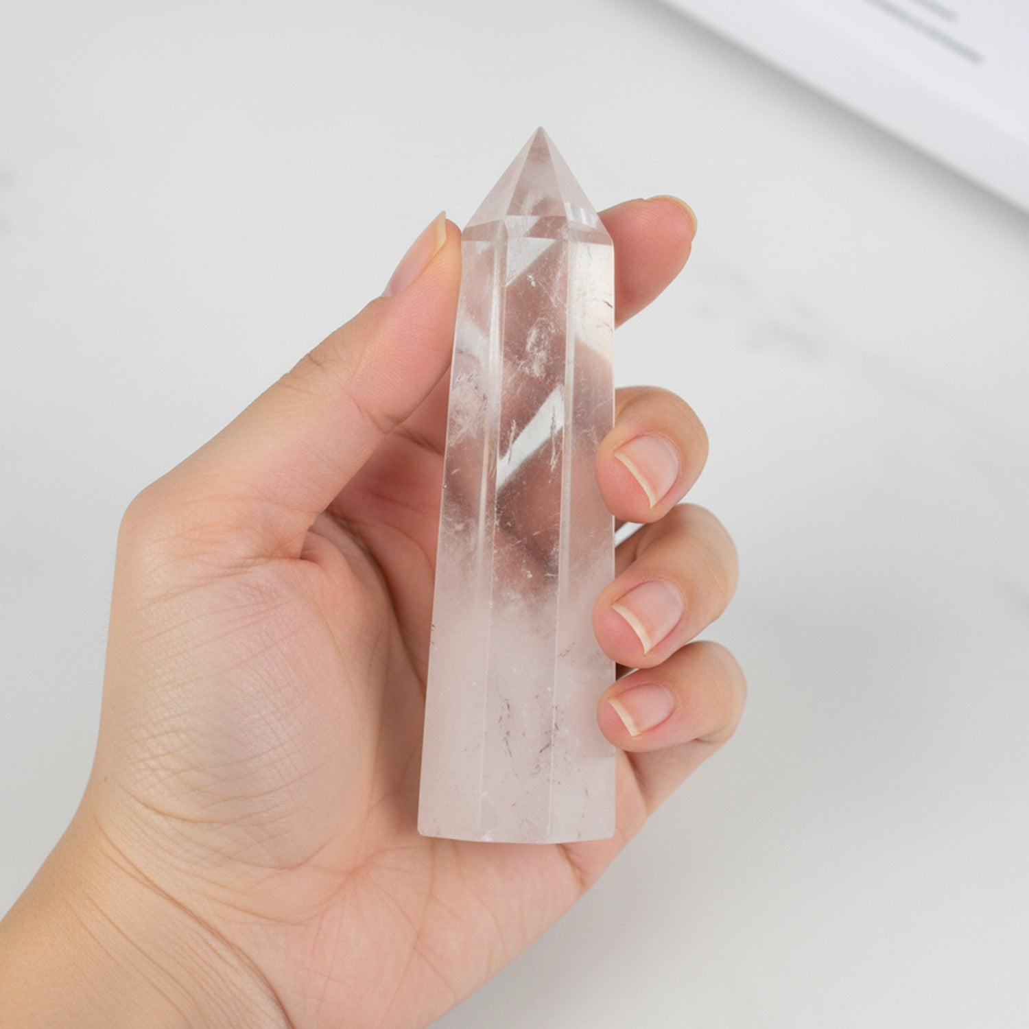 水晶 六角柱（クリスタルポイント）10-12cm ｜浄化・ヒーリング・風水アイテム