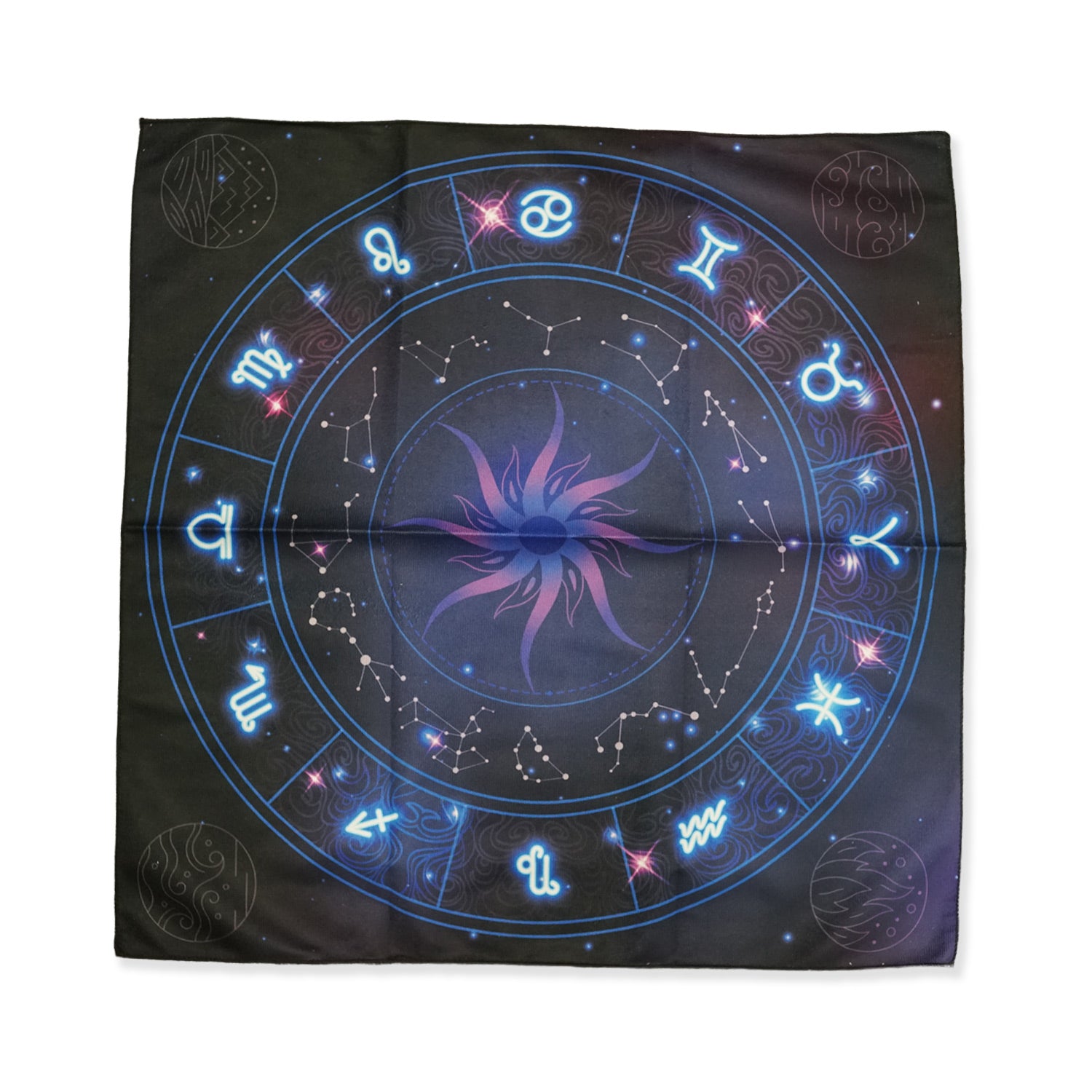 タロット／占い用クロス（12星座・フラワーオブライフ・六芒星など柄が選べる）50cm角