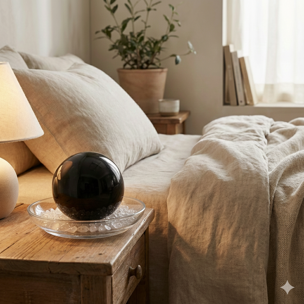 黒水晶 モリオン 丸玉・スフィア 約40mm｜強力な魔除けと空間守護のパワーストーン