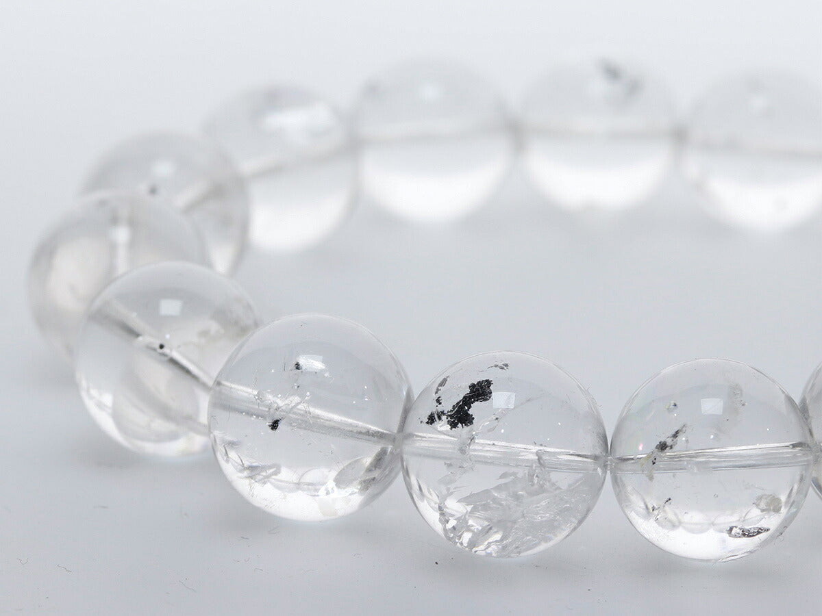 水入り水晶 ブレスレット 14mm玉 No.s-2105 （リーワン市場秘蔵） 取寄せ品 【クラス】  [ 画像現物・一点物 ]  パワーストーン 天然石 FORESTBLUE フォレストブルー【s-4405】