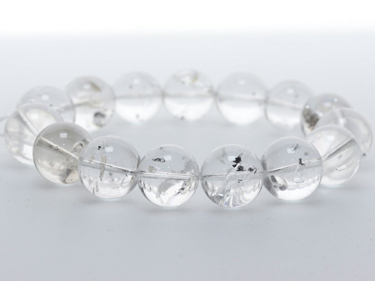 水入り水晶 ブレスレット 14mm玉 No.s-2105 （リーワン市場秘蔵） 取寄せ品 【クラス】  [ 画像現物・一点物 ]  パワーストーン 天然石 FORESTBLUE フォレストブルー【s-4405】