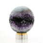 【笑口アメジスト スマイルボール 55-60mm】ブラジル産／金属製台座付き／縁起物・開運インテリア・天然石